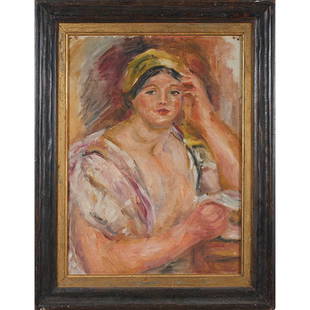 Morgan Russell, Woman (after Renoir), oil on canvas,: Morgan Russell, Woman (after Renoir), oil on canvas, 22.5" x 16"