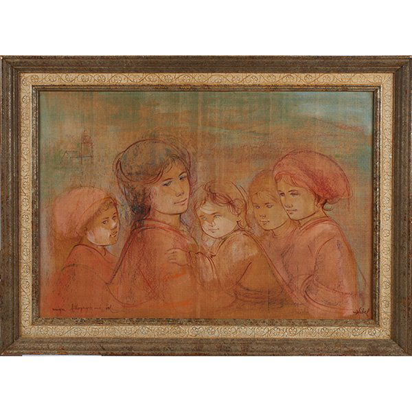 Edna Hibel, (American, b. 1917), Mother and Children, (1 of 1)