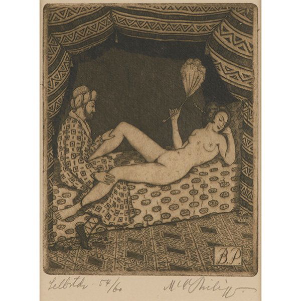 B. Phillips, Orientalist Scene, etching, 5.75" x 4.5" (1 of 1)