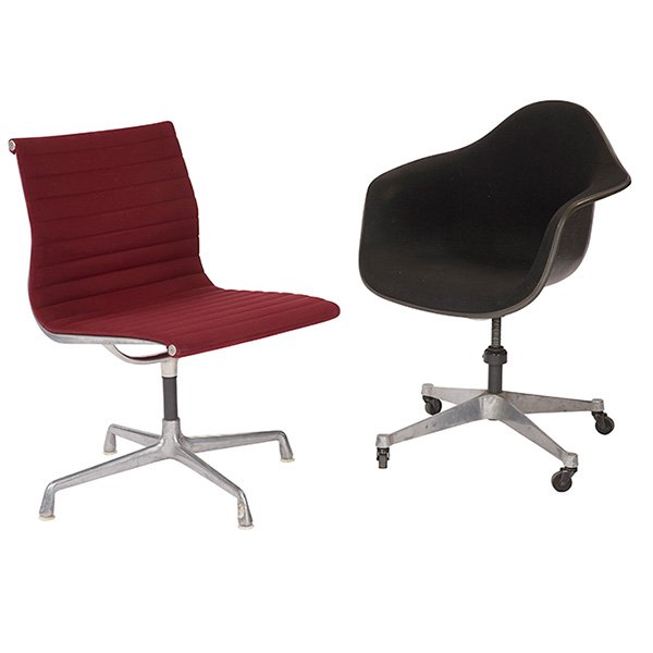 Charles & Ray Eames for Herman Miller chairs, two red: (1 of 1)
