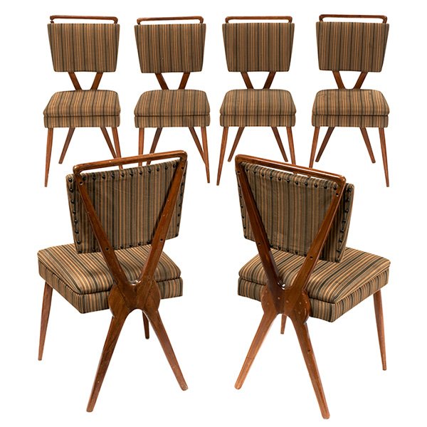 Gianni Vigorelli dining chairs, six 18"w x 19"d x (1 of 1)