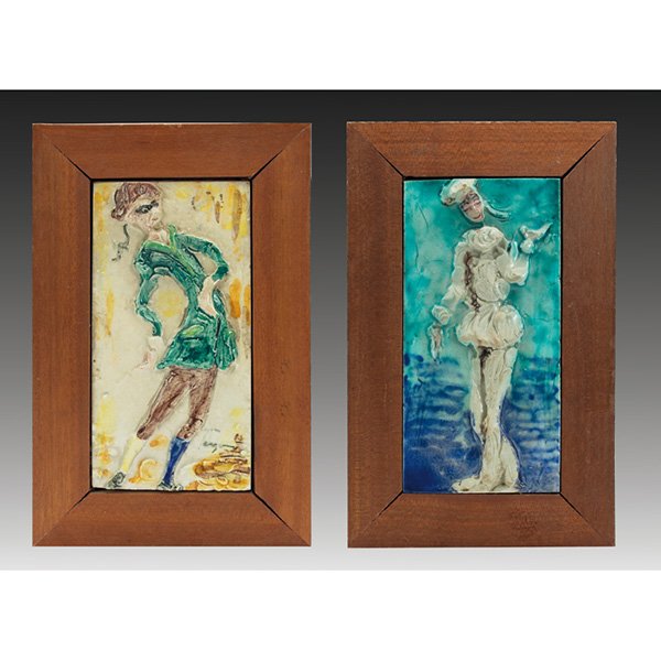Emanuele Terzani two framed tiles tile: 4"w x 8"h; (1 of 1)