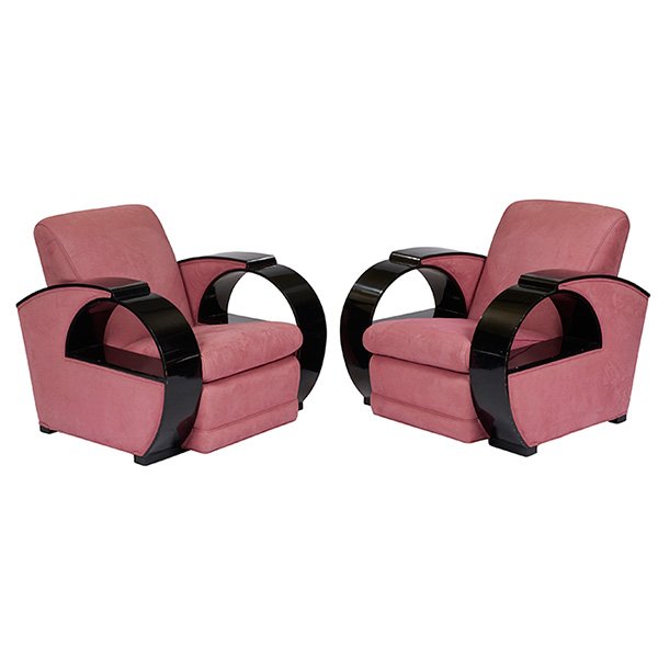 Art Deco Revival chairs, pair 34.5"w x 38"d x 33"h (1 of 1)