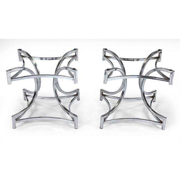 1960s table bases, pair 15"w x 15"d x 14.5"h (1 of 1)