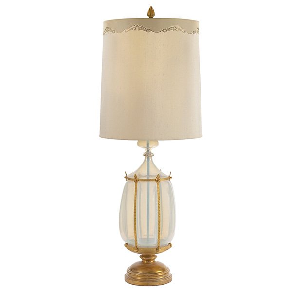 Barovier large table lamp glass only: 12"dia X 23.75"h; (1 of 2)