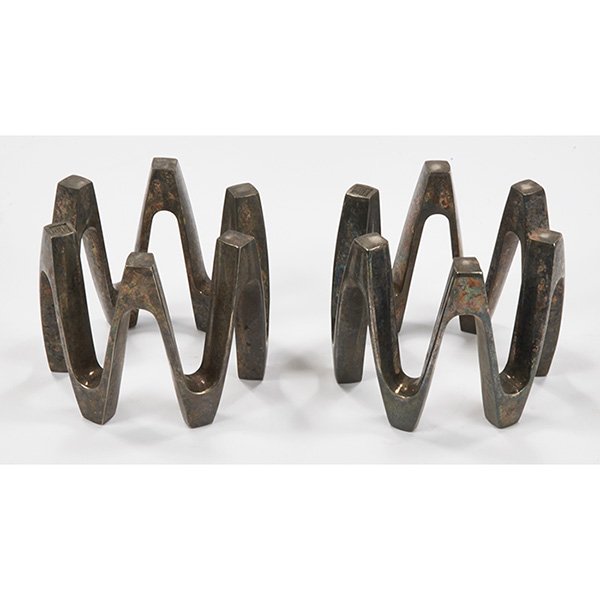 Dansk candleholders, pair 3.75"dia. x 3"h (1 of 2)