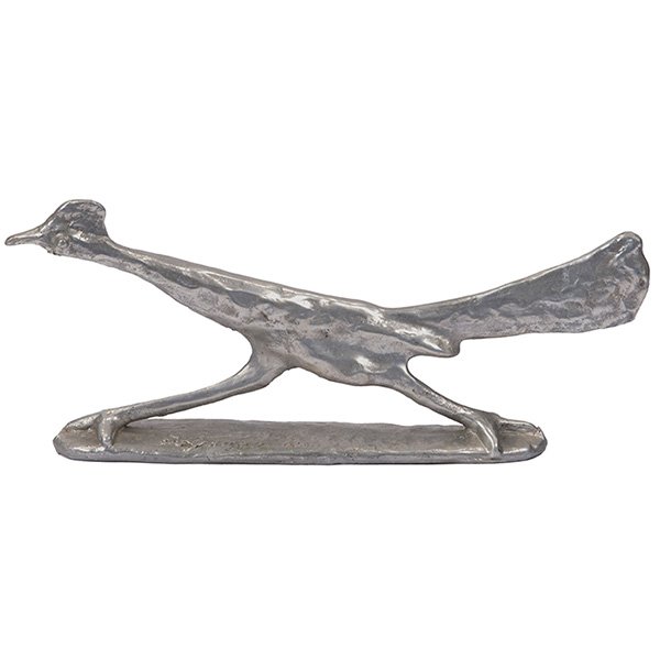 Nambe Roadrunner sculpture 13.5"w x 2"d x 5.5"h (1 of 1)