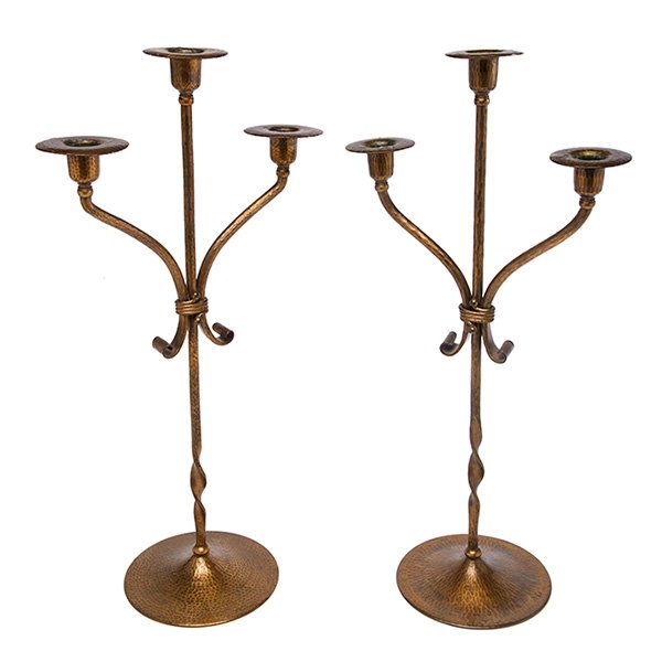 The Roycrofters three-arm candelabra 9.5"w x 6"dia x (1 of 1)