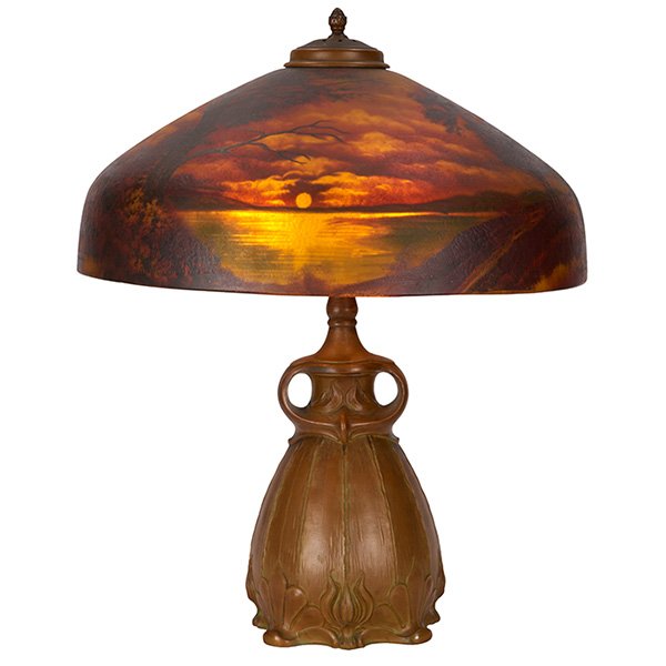 Pittsburgh Lamp, Brass and Glass Company table lamp, (1 of 1)
