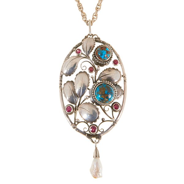 Arts & Crafts pendant necklace pendant: 1 1/2"w x 3"h; (1 of 1)