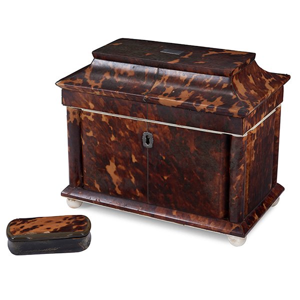 English Regency tea caddy 8.5"w x 5"d x 7"h (1 of 1)