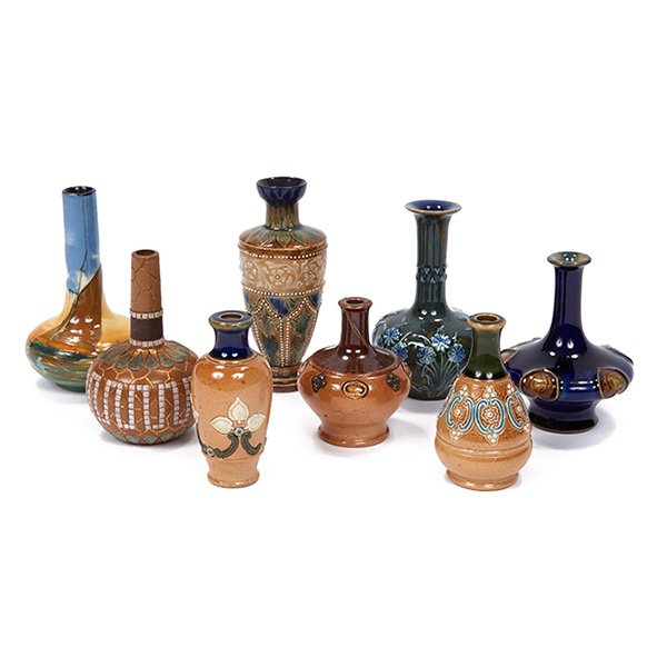 Royal Doulton Lambeth and Burslem miniature vases, (1 of 1)