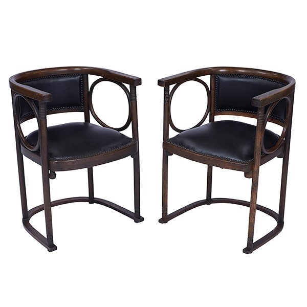 Josef Hoffman armchairs, two 21.5"w x 21"d x 29.5"h (1 of 1)