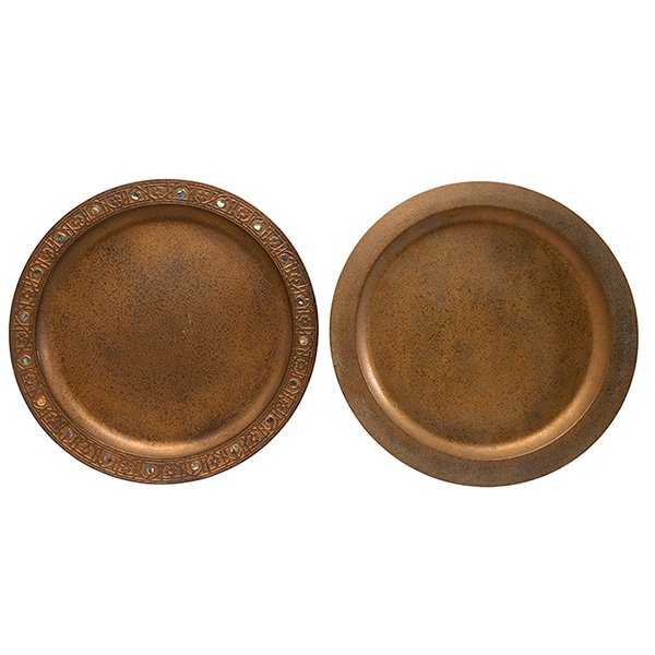 Tiffany Studios two chargers, #1721, #1730 larger: (1 of 3)