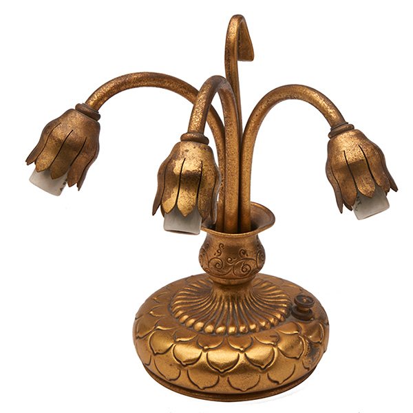 Tiffany Studios Lily three-light piano lamp base, #320 (1 of 4)