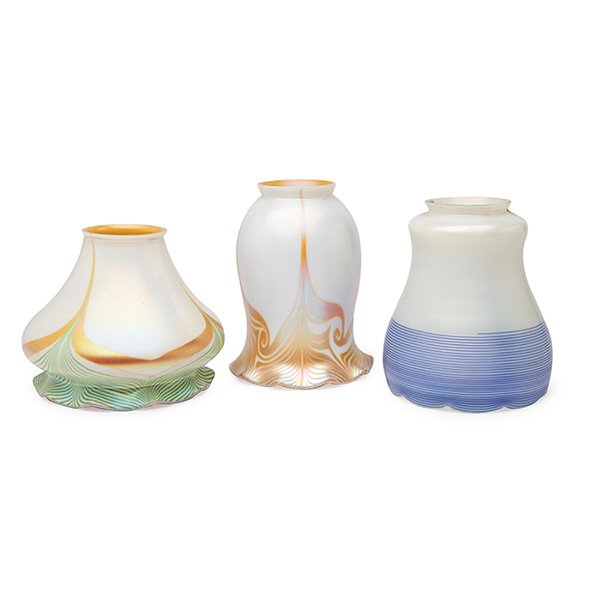 Steuben Glass Works lampshades, three tallest: 4.5"dia (1 of 1)