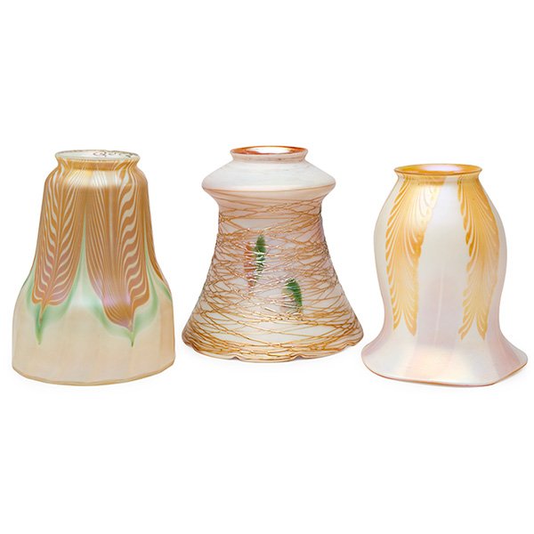 Quezal lampshades, three largest: 4.25"dia x 5.5"h (1 of 1)