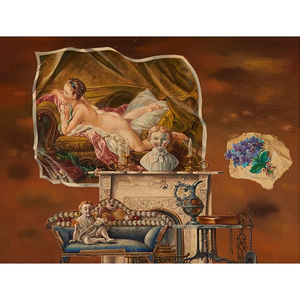 Aaron Bohrod, (American, 1907-1992), The Sofa, oil on (1 of 2)