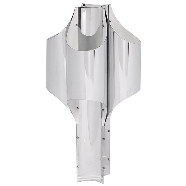 Robert Sonneman for Sonneman table lamp 13.5''w x: Robert Sonneman for Sonneman, table lamp, USA, 1970s, chromed and enameled steel, signed with Sonneman label, 13.5''w x 13.5''d x 32''h