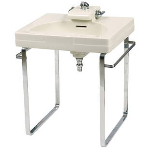 Henry Dreyfuss for Crane Co. Neuvogue Art Deco sink: Henry Dreyfuss for Crane Co, Neuvogue Art Deco sink, Trenton Potteries Company for Crane Co, USA, c. 1939, ceramic, chromed steel, steel, Stamped mark Crane Neuvogue Made in USA The Trenton Potteries