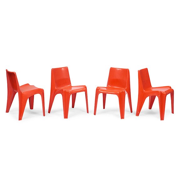 Helmut Batzner for Bofinger BA1171 chairs, four 21''w x (1 of 1)