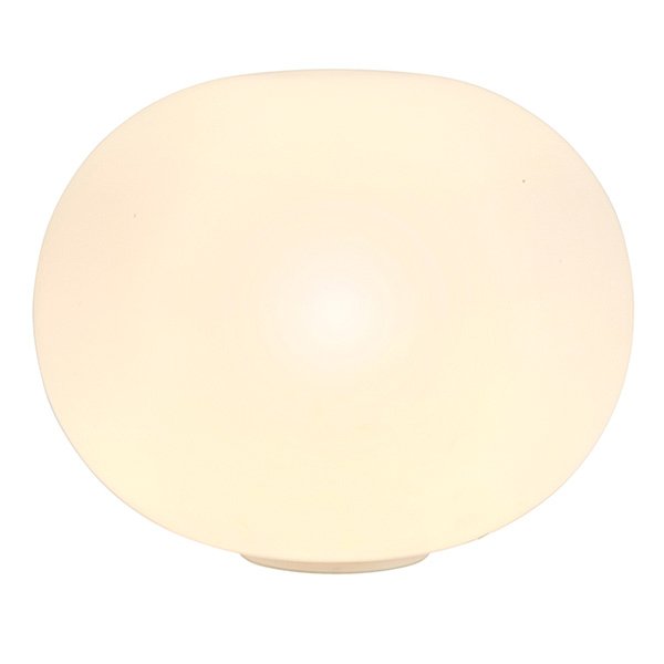 Jasper Morrison for Flos Glo-ball table lamp 16"dia x: Jasper Morrison for Flos, Glo-ball table lamp, Italy, 1990s, opaque frosted white glass, dimmer switch,, signed with Flos paper label, 16"dia x 15"h