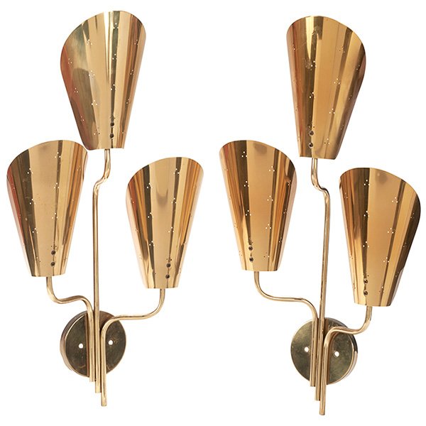 Paavo Tynell for Lightolier sconces, pair 13"w x 6"d x (1 of 1)