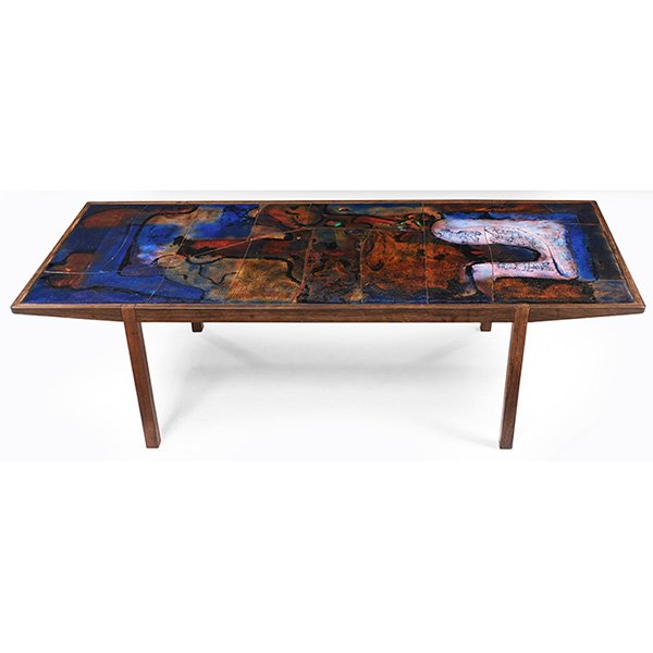 Scandinavian, artist unknown coffee table 61''w x (1 of 1)