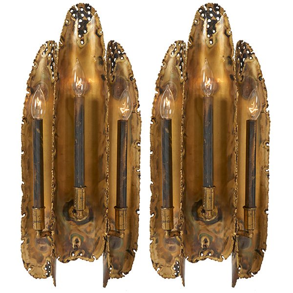 Tom Greene for The Feldman Co. Brutalist sconces, pair (1 of 1)