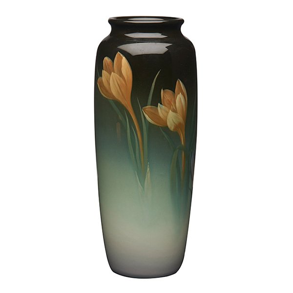 Charles (Carl) Schmidt Rookwood Pottery, Crocuses vase, (1 of 2)