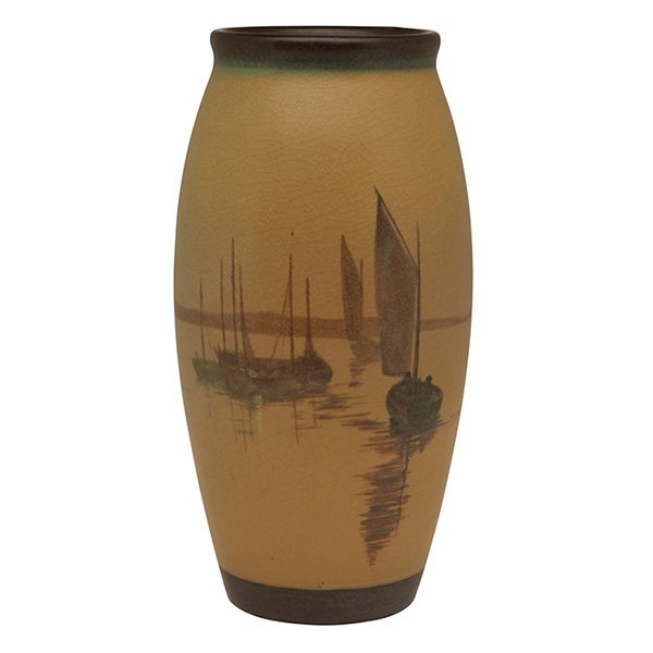 Sara Sax Rookwood Pottery, Harbor Scene vase, #917D (1 of 2)