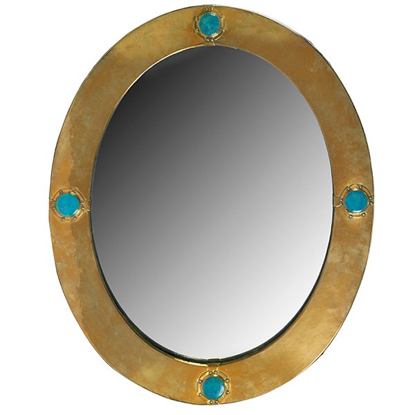 Liberty & Co., wall mirror, England, brass, glass, (1 of 1)