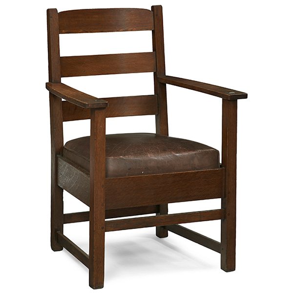 Limbert, armchair, #823, Grand Rapids, MI, oak, branded (1 of 1)