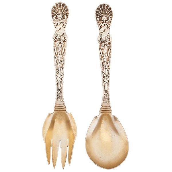 Tiffany & Co., Dolphin serving set: spoon and fork, New (1 of 1)