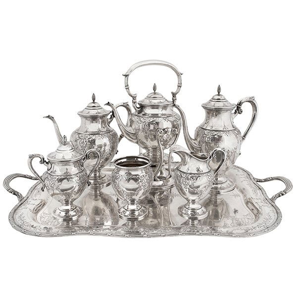 M. Fred Hirsch Co., St. James tea service with tray, (1 of 1)