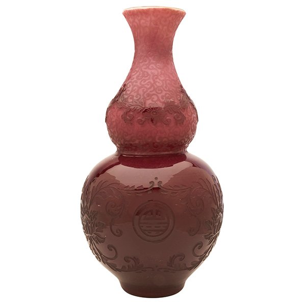 Steuben Glass Works, Triple Plum Jade lamp base, (1 of 2)