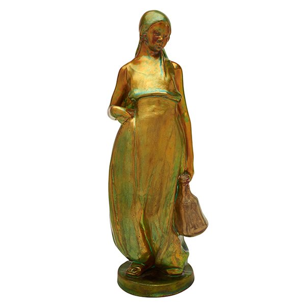 Zsolnay Pecs, Water Bearer sculpture, #8970, Hungary, (1 of 5)