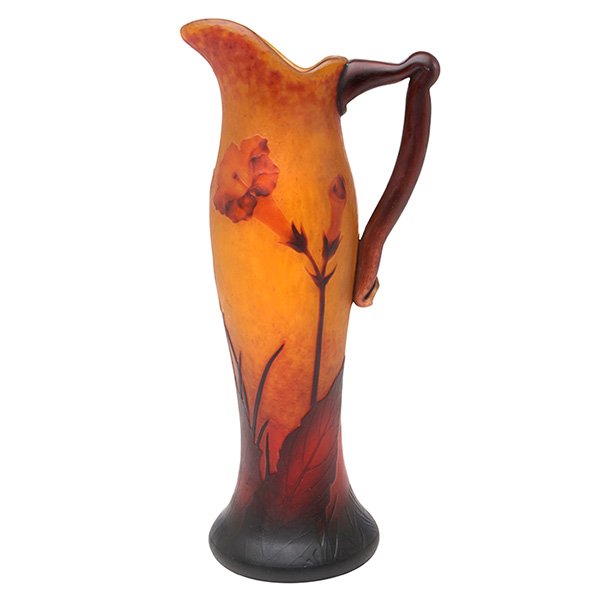 Daum, Trumpet Flower ewer, Nancy, France, cameo cut (1 of 4)