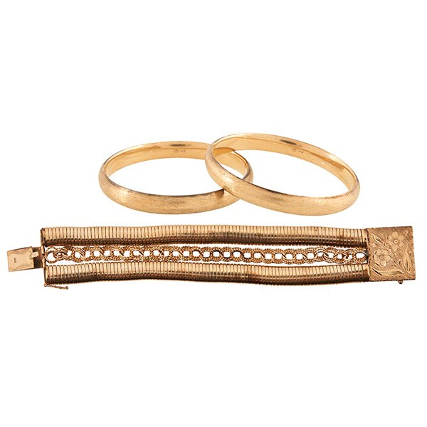 Vintage, link and snake bracelet, together with two (1 of 1)