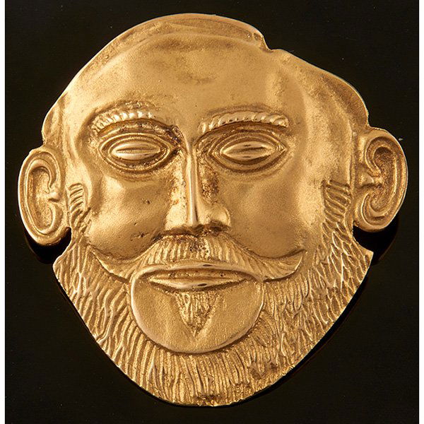 Modern, Man's Head pendant/brooch, 14K yellow gold, (1 of 1)