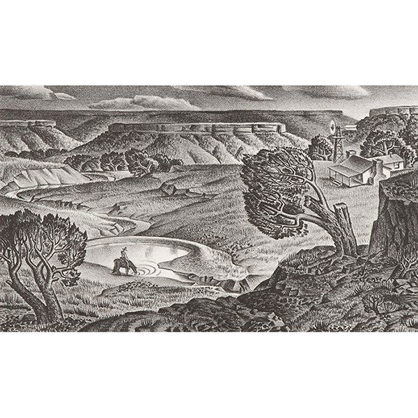 Alexandre Hogue, (American, 1898-1994), Cap Rock Ranch, (1 of 2)