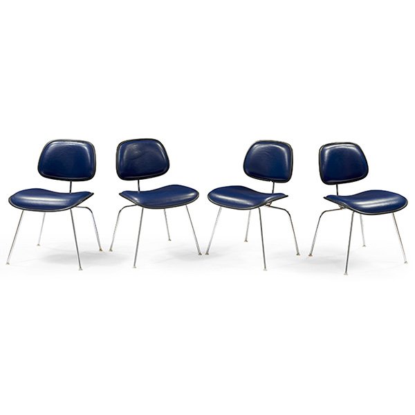 Charles & Ray Eames upholstered DCM chairs, four (1 of 1)