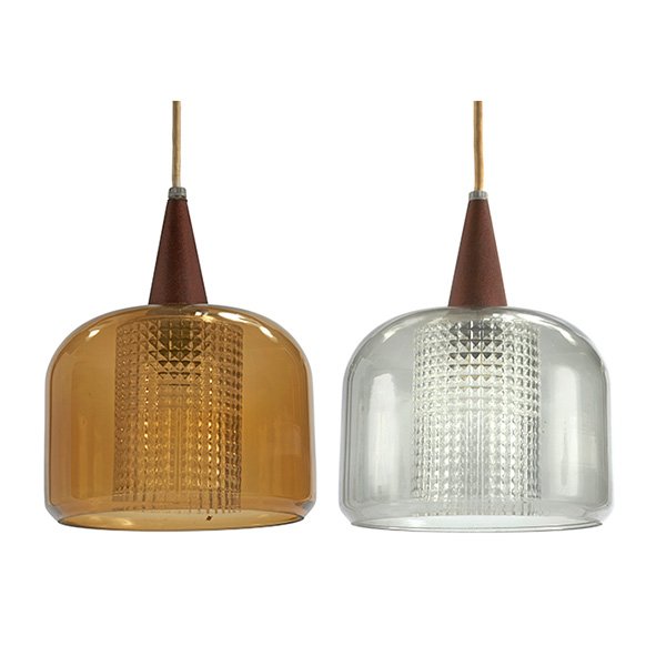 1960s pendant lamps, two, Scandinavian, glass (1 of 1)