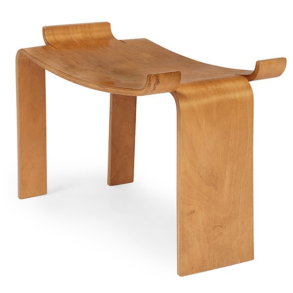 Mid-century Modern bench, 1950s, birch (1 of 1)