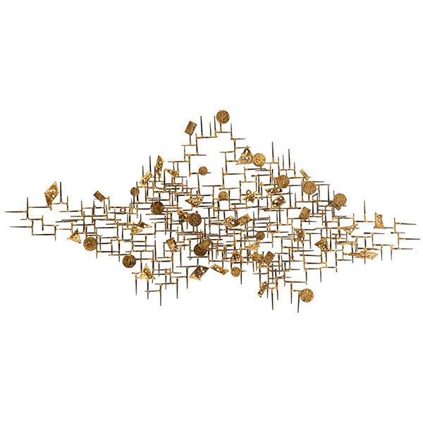 Romano wall sculpture, USA, steel nails, signed (1 of 1)