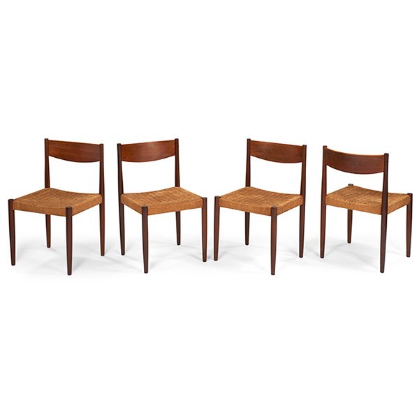 Danish dining chairs, four, 1960s, teak (1 of 1)