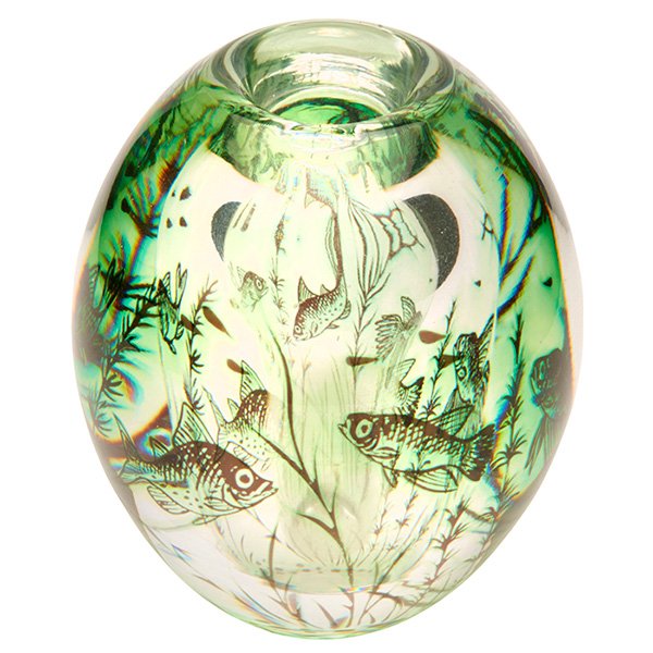 Edvard Hald for Orrefors Graal Fish vase, #1723B (1 of 1)