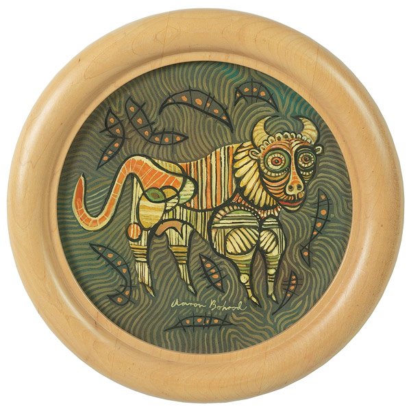 Aaron Bohrod "Bull", c. 1960; 11", signed.: Aaron Bohrod (American, 1907-1992) "Bull", c. 1960; 11", signed