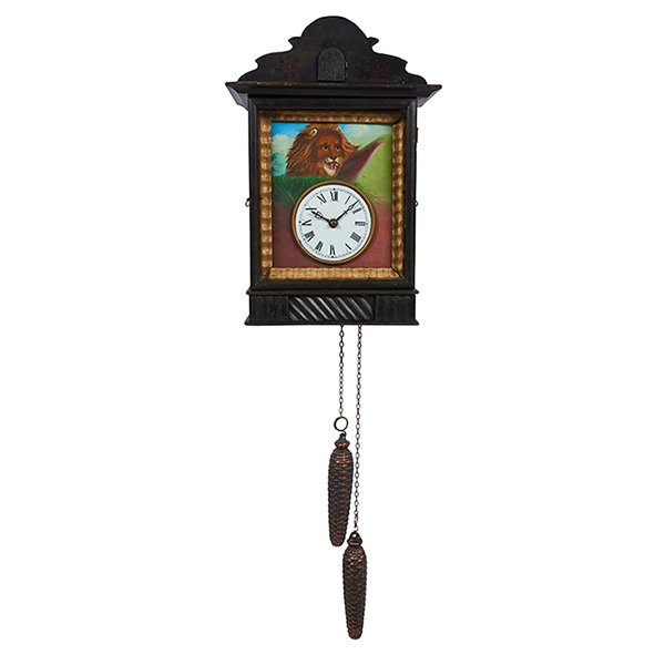 Antique Lion cuckoo wall clock case: Antique, Lion cuckoo wall clock, case: 10 1/8"w x 6 1/2"d x 14 1/2"h