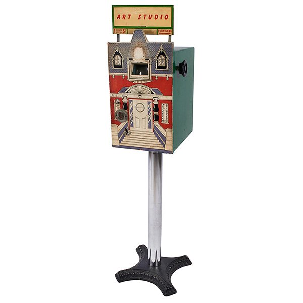 Vintage Art Show peepshow 5 cents vending machine: Vintage, Art Show peepshow 5 cents vending machine, 14 3/4''w x 17 1/2''d x 59 1/4''h